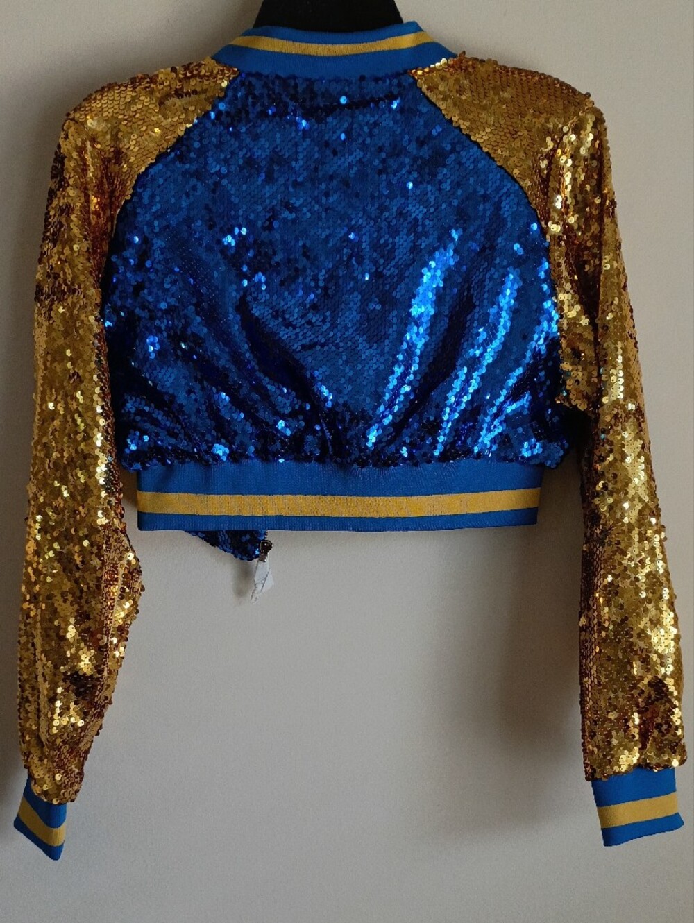 Daisy Blue and Gold Sequin Varsity Jacket - Picture 6 of 7